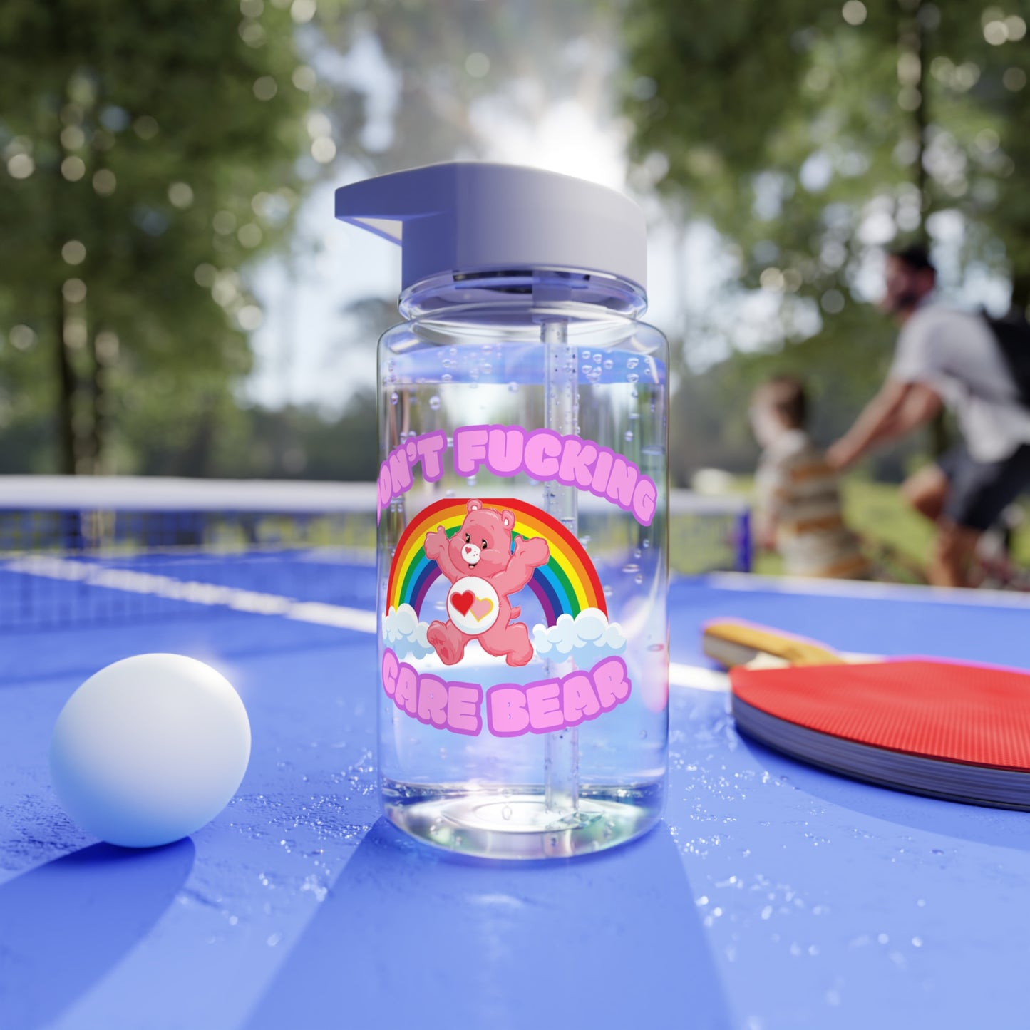 Dont' Fucking Care Bear Water Bottle
