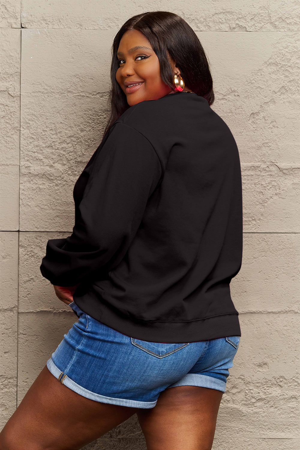 Simply Love Full Size CIAO!Round Neck Sweatshirt
