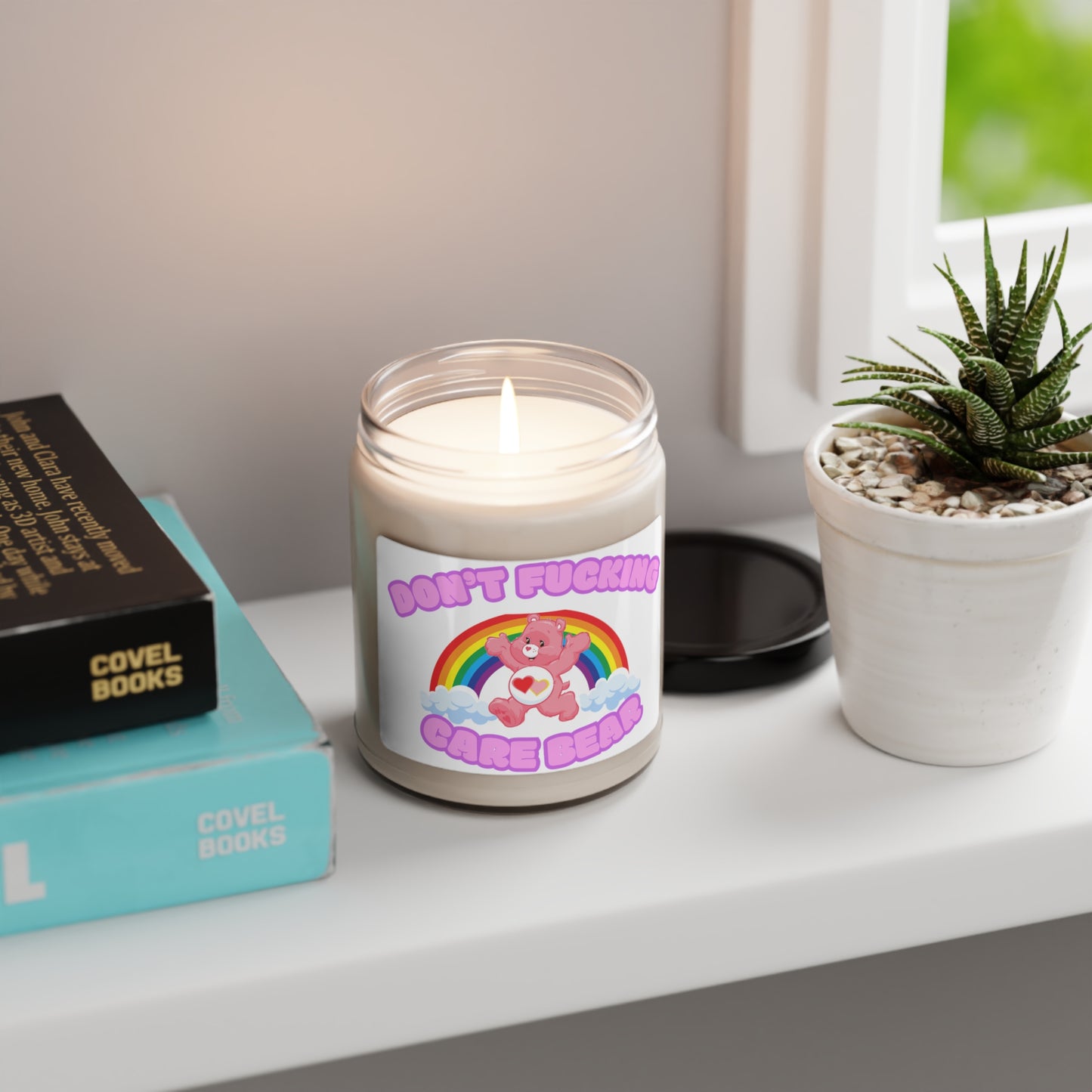 Don't Fucking Care Bear Scented Soy Candle, 9oz
