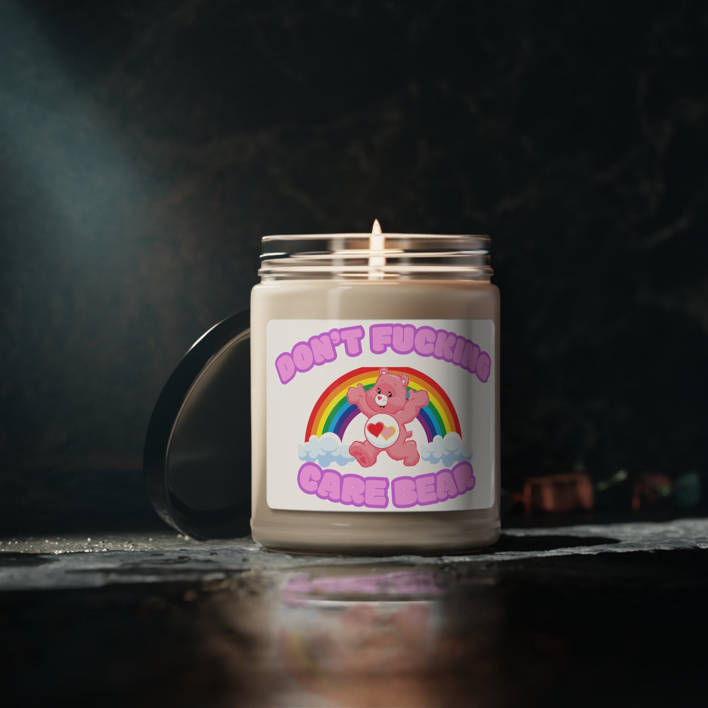 Don't Fucking Care Bear Scented Soy Candle, 9oz