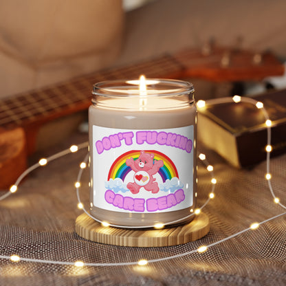 Don't Fucking Care Bear Scented Soy Candle, 9oz