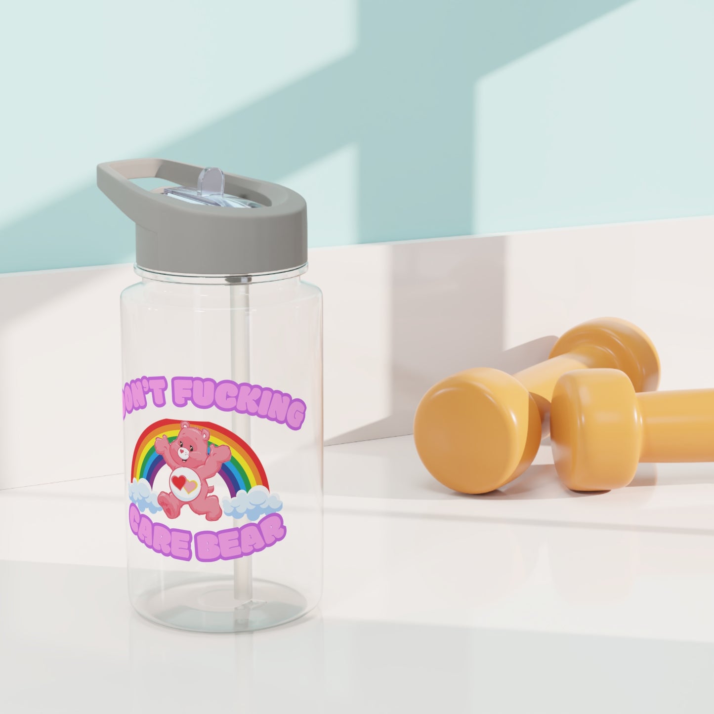 Dont' Fucking Care Bear Water Bottle