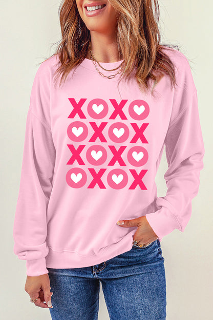 Graphic Round Neck Dropped Shoulder Sweatshirt